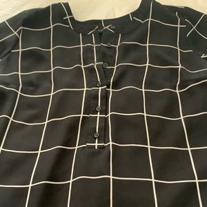 Lane Bryant Black & White Window Pane Blouse